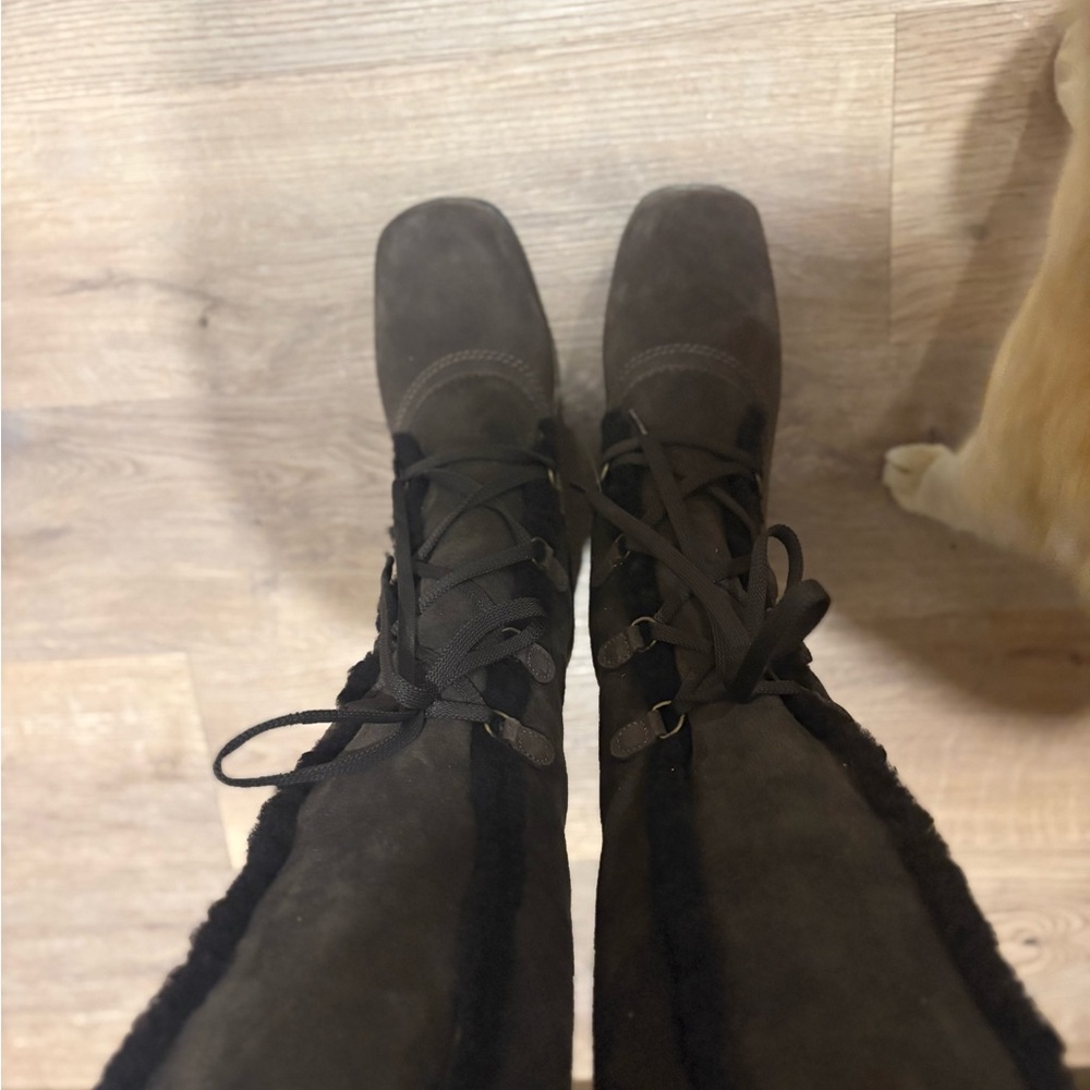 La CANADIENNE Dark Brown Lace Up Boots